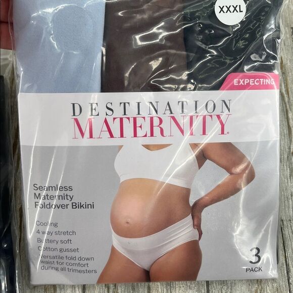 Women’s Destination Maternity Foldover Bikini Panty 2, 3-Packs Size XXXL - Picture 7 of 7